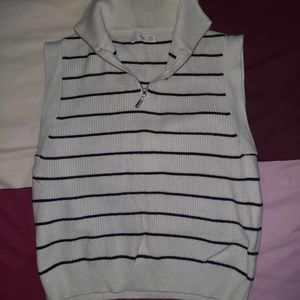 striped sleeveless sweater Mango